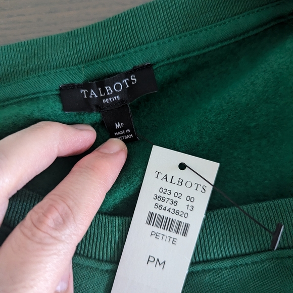 Medium Petite Talbot's C'est La Vie Green Sweater - Picture 3 of 3